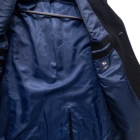 Hart Schaffner Marx Topcoat Dress Car Coat Men's 44R Wool Blend Black 3 Button - Picture 8 of 10